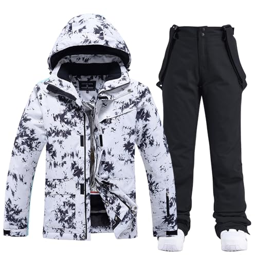 HOTIAN Damen Ski Jacke und Hosen 2 Teilig Set Skianzug Damen Winter Warme Schnee Skifahren Sätze Wasserdicht Winddicht Snowboard Set von HOTIAN