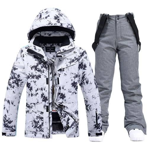 HOTIAN Damen Ski Jacke und Hosen 2 Teilig Set Skianzug Damen Winter Warme Schnee Skifahren Sätze Wasserdicht Winddicht Snowboard Set von HOTIAN