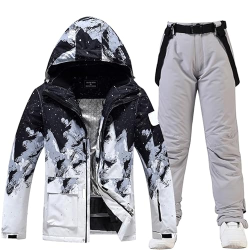 HOTIAN Damen Ski Jacke und Hosen 2 Teilig Set Skianzug Damen Winter Warme Schnee Skifahren Sätze Wasserdicht Winddicht Snowboard Set von HOTIAN