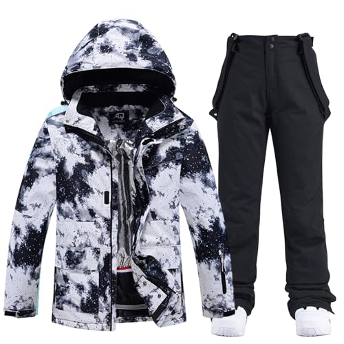 HOTIAN Damen Ski Jacke und Hosen 2 Teilig Set Skianzug Damen Winter Warme Schnee Skifahren Sätze Wasserdicht Winddicht Snowboard Set von HOTIAN
