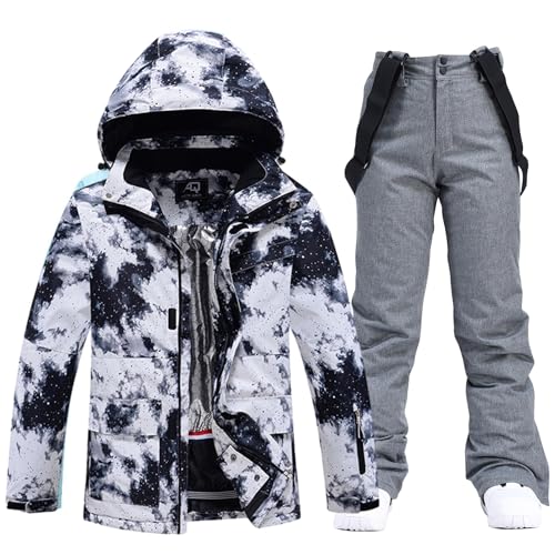 HOTIAN Damen Ski Jacke und Hosen 2 Teilig Set Skianzug Damen Winter Warme Schnee Skifahren Sätze Wasserdicht Winddicht Snowboard Set von HOTIAN