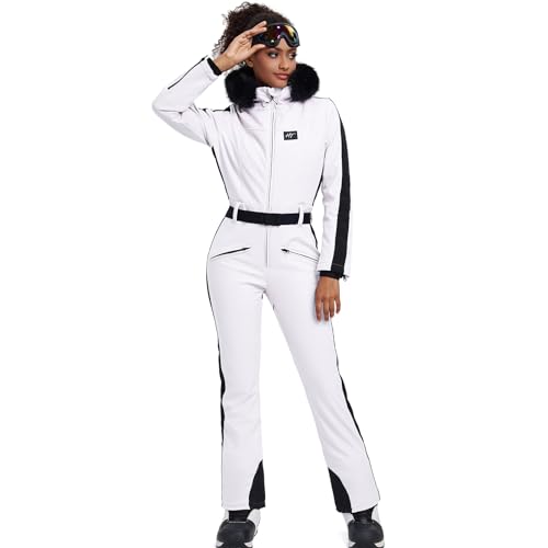 HOTIAN Damen Skianzug Einteiler Skioverall Winter Warme Damen Schneeanzug Wasserdicht Winddicht skibekleidung Schneeoverall Jumpsuit Mit Kapuze White M HOTIAN Damen Skianzug Einteiler Skioverall Winter Warme Damen Schneeanzug Wasserdicht Winddicht skibekleidung Schneeoverall Jumpsuit Mit Kapuze White M von HOTIAN