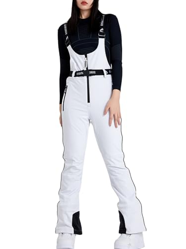 HOTIAN Damen Skihose Ski Latzhose SchneeLätzchen Wasserdicht Winddichte Skihose Winter Warme Snowboardhose Skilanglaufhose von HOTIAN