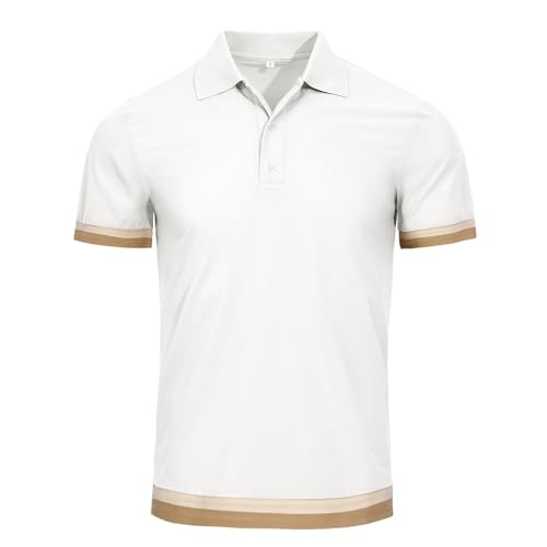 HOTIAN Herren Poloshirt Kurzarm Atmungsaktiv Poloshirts Regular Fit Bequemes Polohemd Sommer Freizeit Sport Kurzarm von HOTIAN