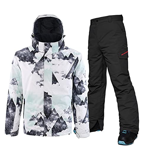 HOTIAN Herren Schneeanzug, Wasserdicht Winddicht Winter Warme Schnee Skifahren Sätze,für Wandern Klettern Isoliertes Snowboarden MOUTAIN BK XS von HOTIAN