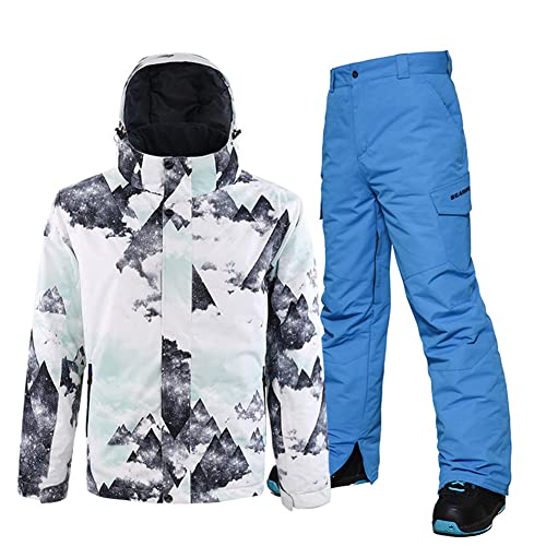 HOTIAN Herren Schneeanzug, Wasserdicht Winddicht Winter Warme Schnee Skifahren Sätze,für Wandern Klettern Isoliertes Snowboarden MOUTAIN BU M von HOTIAN