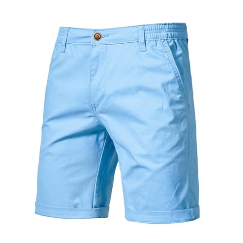 HOTIAN Herren Shorts Sommer Freizeithose Kurze Baumwolle Bermuda Shorts Elastische Taille mit Groß Taschen von HOTIAN