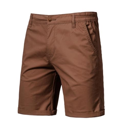 HOTIAN Herren Shorts Sommer Freizeithose Kurze Baumwolle Bermuda Shorts Elastische Taille mit Groß Taschen von HOTIAN