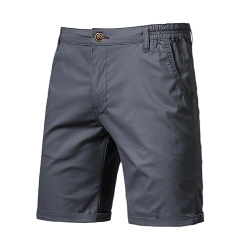 HOTIAN Herren Shorts Sommer Freizeithose Kurze Baumwolle Bermuda Shorts Elastische Taille mit Groß Taschen von HOTIAN
