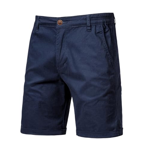 HOTIAN Herren Shorts Sommer Freizeithose Kurze Baumwolle Bermuda Shorts Elastische Taille mit Groß Taschen von HOTIAN