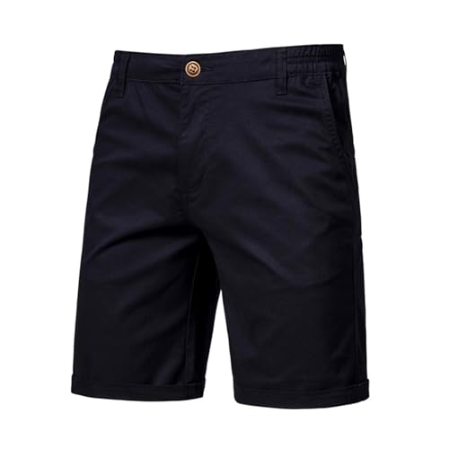 HOTIAN Herren Shorts Sommer Freizeithose Kurze Baumwolle Bermuda Shorts Elastische Taille mit Groß Taschen von HOTIAN