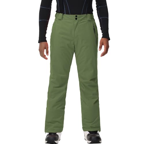 HOTIAN Herren Skihose Wasserdicht Wasserdicht Schneehose Atmungsaktive Warm Outdoorhose Hosenträger Schneehosekihose Winter Snowboardhose Trekkinghose Amy Green S von HOTIAN