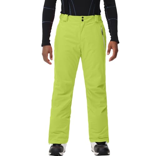 HOTIAN Herren Skihose Wasserdicht Wasserdicht Schneehose Atmungsaktive Warm Outdoorhose Hosenträger Schneehosekihose Winter Snowboardhose Trekkinghose Green XXL von HOTIAN