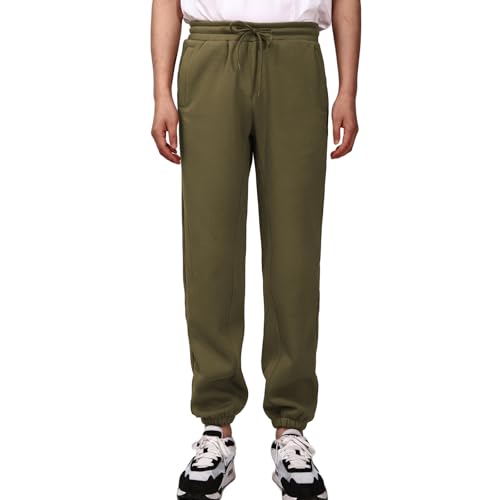 HOTIAN Herren Warme Jogginghose Winter Fleece Herren Hose Thermo Gefütterte Jogginghose Lange Sportleggins Mit Taschen Freizeithosemit Kordelzug von HOTIAN