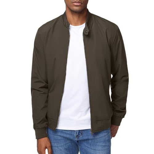 HOTIAN Herren Jacke Leichte Windbreaker Bomberjacke mit Stehkragen Jacke Übergangsjacke Freizeit jacke mit Reißverschlusstaschen von HOTIAN
