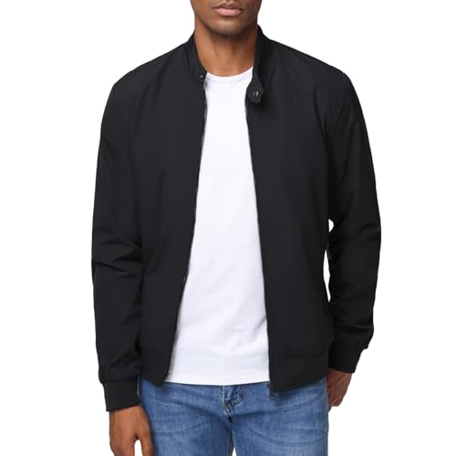 HOTIAN Herren Jacke Leichte Windbreaker Bomberjacke mit Stehkragen Jacke Übergangsjacke Freizeit jacke mit Reißverschlusstaschen von HOTIAN