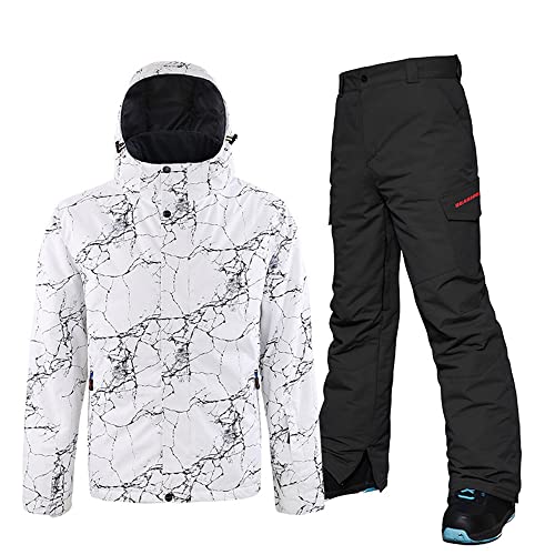 HOTIAN Herren Schneeanzug, Wasserdicht Winddicht Winter Warme Schnee Skifahren Sätze,für Wandern Klettern Isoliertes Snowboarden MAEBLE BK XL von HOTIAN