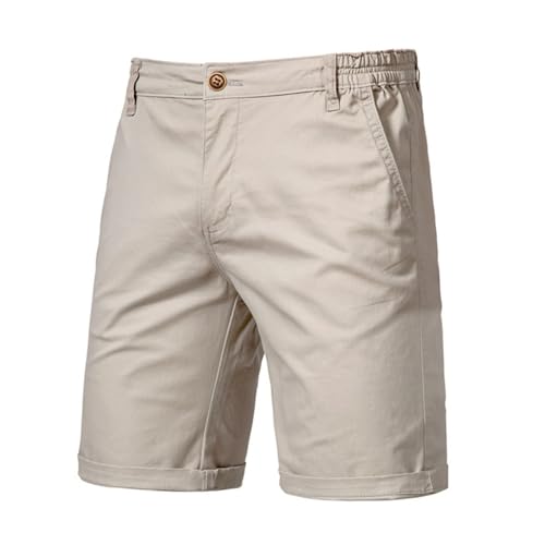 HOTIAN Herren Shorts Sommer Freizeithose Kurze Baumwolle Bermuda Shorts Elastische Taille mit Groß Taschen von HOTIAN