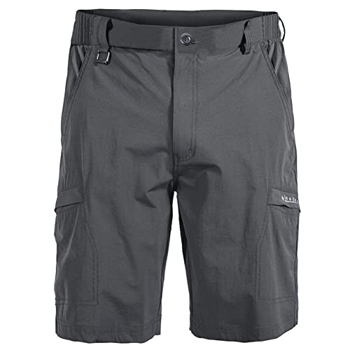 Wanderhose Herren Kurz Shorts für Herren mit Multi Pocket Herren Leichte Shorts Sommer Sporthose Outdoor für Angeln Golf Reisen Grey 2XL von HOTIAN