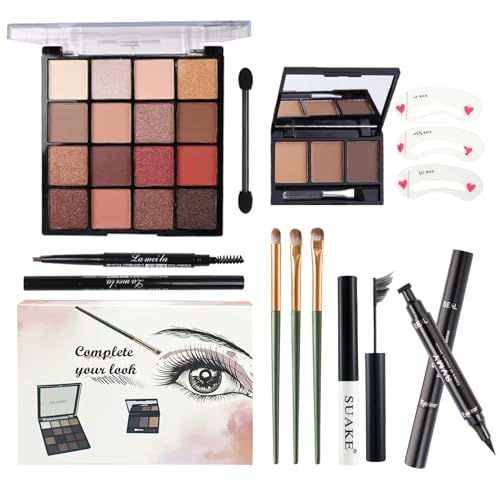 HOTMAIG - All-in-One-Make-up-Set für Mädchen: 16 Farben Lidschatten-Palette, 3 Make-up-Pinsel, wasserfest HOTMAIG - All-in-One-Make-up-Set für Mädchen: 16 Farben Lidschatten-Palette, 3 Make-up-Pinsel, wasserfest von HOTMAIG