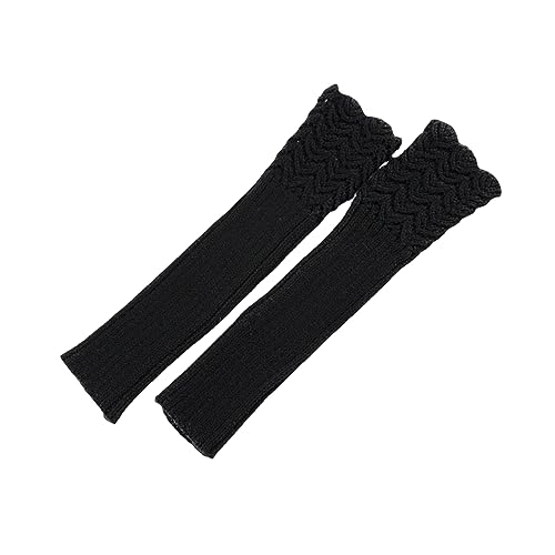 Frauen Lange Fingerlose Handschuhe,Warmer Strick Lange Handschuhe,Winter Pulswärmer Handschuhe,Stricken Armwärmer Daumenloch Dehnbare Handschuhe,Halb Fingerlose Handschuhe,Warm Weiche Strickhandschuhe von HOTMNTY