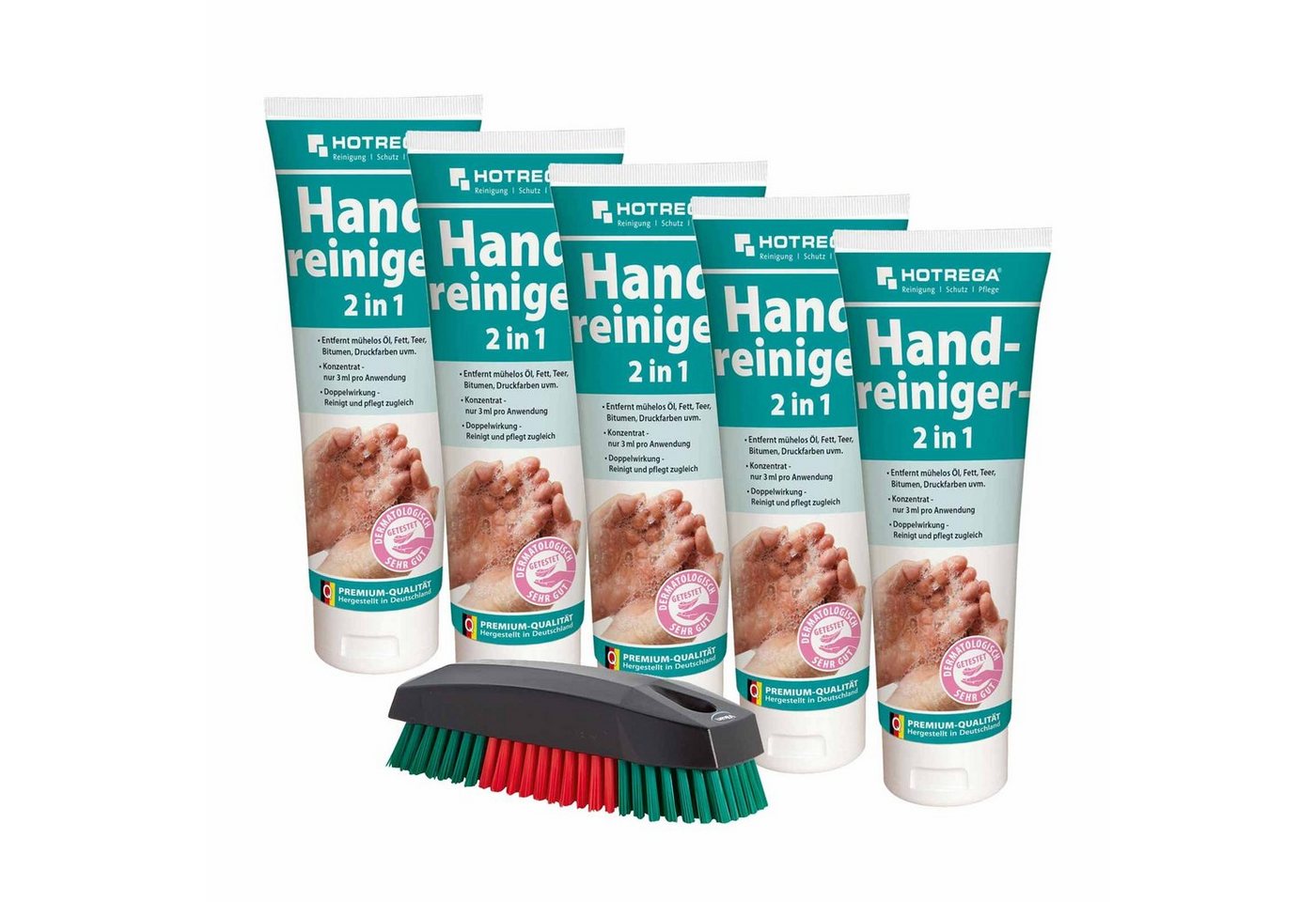 HOTREGA® Handcreme Handreiniger, Handwaschpaste, Waschpaste, Hautpflege 250ml Waschbürste von HOTREGA®