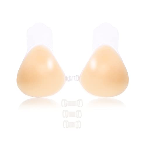 HOTSO Klebe BH, Trägerloser Rückenfrei Silikon Unsichtbare Push Up BH Invisible Bras für rückenfreies Abendkleid, Ballkleid, Brautkleid A-D Cupes von HOTSO