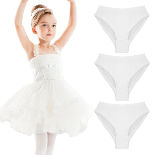 HOTUT Ballett Dance Slip, 3er Pack Mädchen Tanzen Unterhosen Baumwolle Unterwäsche, Ballett Dance Panty Für Mädchen ballettstrumpfhose - Weiß von HOTUT