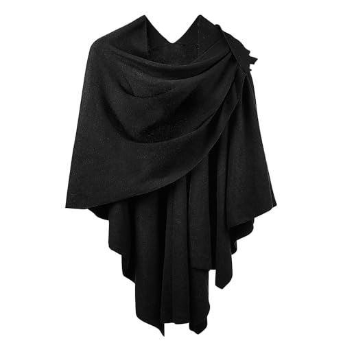 HOTUT Damen Poncho Schal,Übergroßer Schal Strickjacken,Weiches und drapiertes, Unregelmäßiges Design, Cape Cardigan Geschenk Für Mutter-Sommer DünnStil von HOTUT
