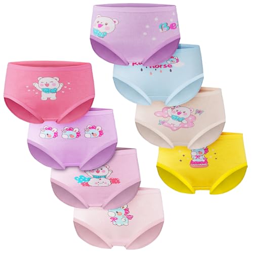 HOTUT Mädchen Unterhosen, 8er Slips Baumwolle mädchen Höschen, Bequeme Slips Baumwolle von HOTUT