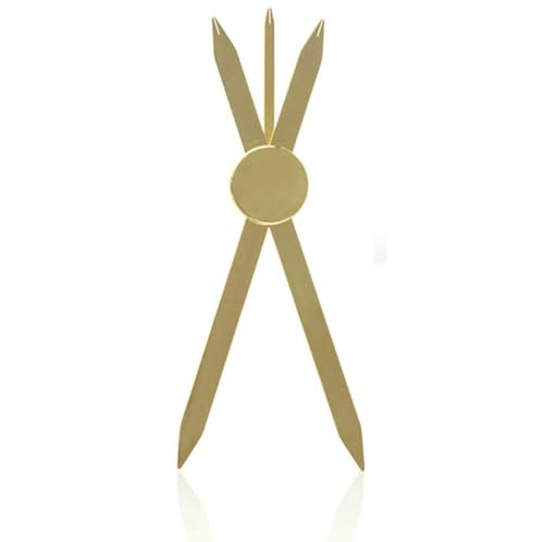 HOTWE Augenbrauenmesswerkzeug für Kartierung, Edelstahl-Kompass-Augenbrauenlineal für Microblading, Eyeliner, semi-permanentes Make-up (Golden) von HOTWE
