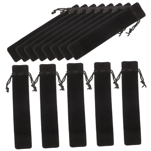 HOUDERCO 15Stücke Teiliges Tragbare Stiftbeutel aus Strapazierfähigem Lint Multifunktionale Aufbewahrungstasche für Stifte Kugelschreiber und Schreibutensilien Einfaches Drawstring Design von HOUDERCO