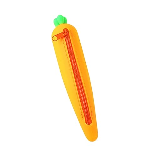 HOUDERCO 1Stück Karottenförmiger Bleistiftbeutel Lustiger Cartoon Federmäppchen für Schüler Waschbar und Langlebig für Schreibwaren und Kleine Gegenstände für Mädchen von HOUDERCO