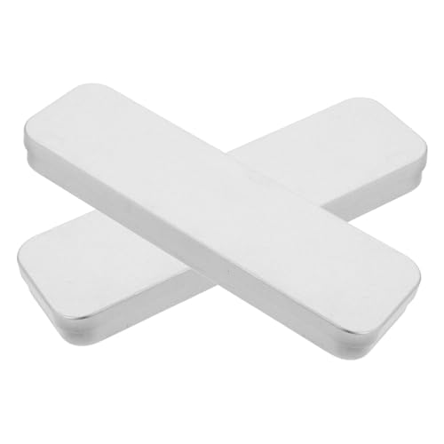 HOUDERCO 2stücke Teilige Stilvolle Bleistifthalterboxen Für Schulkinder Geräumiger Stiftebehälter Aus Weißblech Praktische Federmäppchenboxen Mit Deckeldesign Tragbare von HOUDERCO