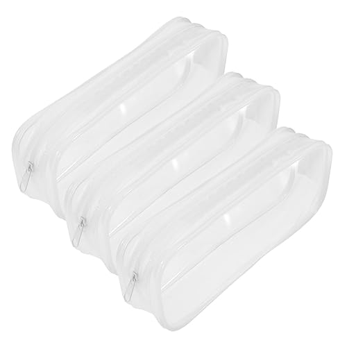 HOUDERCO 3stücke Teiliges Transparenter Reißverschluss-federtaschen Für Schüler Große Kapazität Zur Aufbewahrung Von Stiften Und Zeichenmaterialien Leicht Und Praktisch Für von HOUDERCO