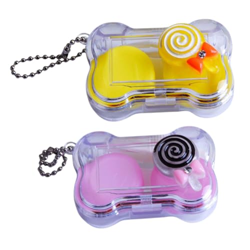 HOUDERCO 2sätze Kontaktlinsenbehälter Farbige Linsenboxen Reise-kontaktlinsenhalter Linsenbehälter Organizer Für Augenlinsen Kleiner Linsenbehälter Kontaktlinsen-aufbewahrungsbox von HOUDERCO