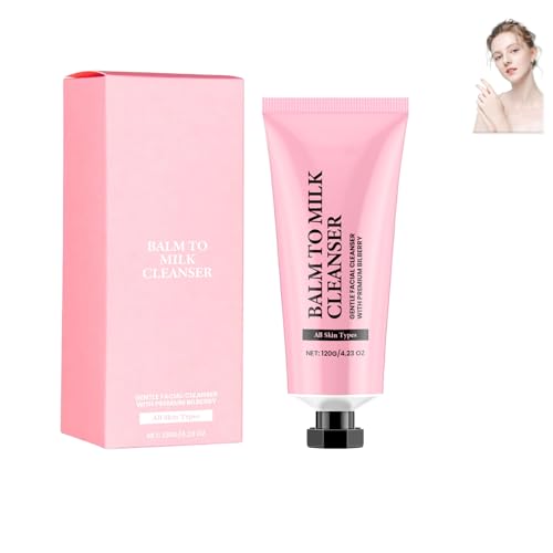 Balsam zu Milchreiniger, 2 in 1 Gesichtsanlage reichhaltig, sanftes Peeling -Doppel -Make -up -Entferner, reinigt die Haut effektiv von Make -up und Verunreinigungen für alle Hauttypen (1PC) von HOUKUNKA