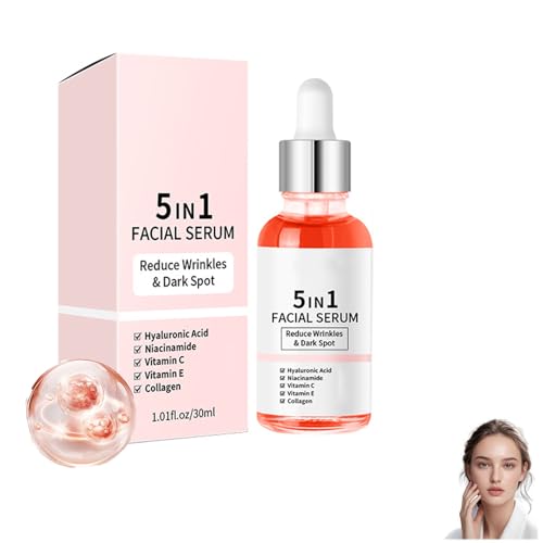 Herbionyx Lumivelle Anti-Falten-Serum, 5 in 1 Anti-Aging-Gesichtserum, fest und praller Gesichtserum 30 ml, Feuchtigkeitsfeuchtigkeitsdauer und Reduzierung der feinen Linien für Frauen (1PC) von HOUKUNKA