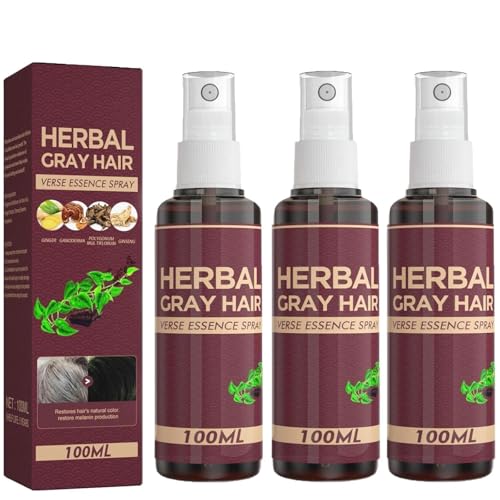 Kräutergraues Haarspray, graues Haar umgekehrt Kräuter-Essenz-Spray, Haarverdunkelungskonditionierer, natürliche Haarfarbrestauration, natürliche Kräuter-Essenz-Conditioner, Herbals SP-Ray (3pcs) Kräutergraues Haarspray, graues Haar umgekehrt Kräuter-Essenz-Spray, Haarverdunkelungskonditionierer, natürliche Haarfarbrestauration, natürliche Kräuter-Essenz-Conditioner, Herbals SP-Ray (3pcs) von HOUKUNKA