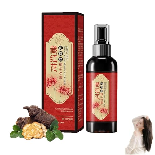 Safran-Haar-Schwärzungsspray, Kräuter-Haar-Safran-Essenz-Spray 100 ml, Serum gegen graues Haar, stärkt die Haarwurzeln, macht das Haar glänzend und geschmeidig (1PC) von HOUKUNKA