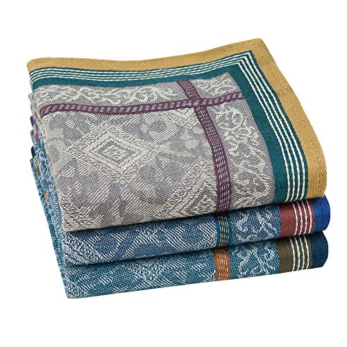 HOULIFE 3/6 Stücke Herren 100% Baumwolle Weich Stoff Taschentücher Einstecktuch mit Jacquard-Muster, 16.73x16.73’’/42.5x42.5cm HOULIFE 3/6 Stücke Herren 100% Baumwolle Weich Stoff Taschentücher Einstecktuch mit Jacquard-Muster, 16.73x16.73’’/42.5x42.5cm von HOULIFE