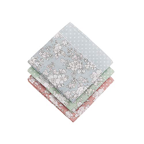 HOULIFE 3 Stücke Damen Blumen Taschentücher aus reiner Baumwolle 45x45cm 3 Farben für Alltagsgebrauch von HOULIFE