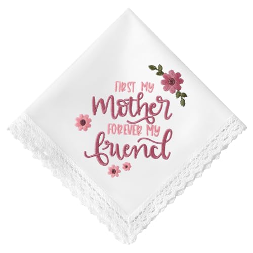 HOULIFE Bestickte Taschentücher für Mütter Damen Vintage-Blumenmuster weißes Baumwolltaschentuch Geschenk für Mütter zur Hochzeit zum Muttertag zum Geburtstag von HOULIFE