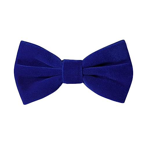 HOULIFE Fliege Herren - Verstellbare Fliege aus Samt Vorgebunden Fliege, einfarbige Fliegen mit Schmetterlingen für Bräutigam Hochzeit formal mit Geschenkbox (Blau) von HOULIFE