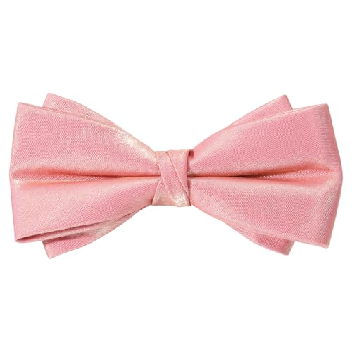 HOULIFE Fliege für Herren verstellbar vorgebundene Fliege Satin-Polyester-Fliege einfarbig Schmetterlingsfliege für Party Hochzeit Bankett, Rosa von HOULIFE