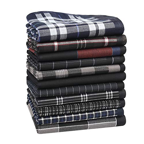 HOULIFE Herren Taschentücher Stoff Farbe Schwarz Dunkelschwarz aus reiner Baumwolle Muster Kariert Streifen Klassisch für den täglichen Gebrauch 11 Stück 43 x 43 cm HOULIFE Herren Taschentücher Stoff Farbe Schwarz Dunkelschwarz aus reiner Baumwolle Muster Kariert Streifen Klassisch für den täglichen Gebrauch 11 Stück 43 x 43 cm von HOULIFE