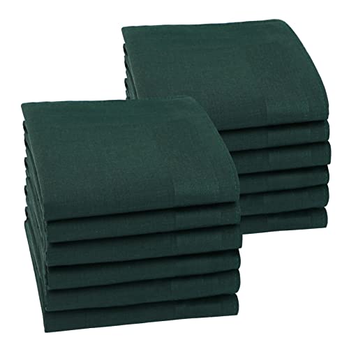 HOULIFE Herren Taschentücher - Stofftaschentücher Damen, Einfarbige Taschentücher Stoff aus Reiner 60S Baumwolle für Alltagsgebrauch Hochzeit, 40x40cm/16x16’’ (Dunkelgrün, 12 Stücke) von HOULIFE
