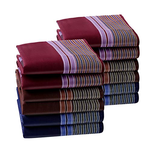 HOULIFE Herren Taschentücher aus Reiner 60S Baumwolle 43x43cm 3 Farben für Alltagsgebrauch 6/12 Stücke von HOULIFE