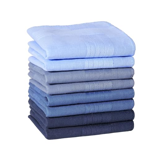 HOULIFE Herren Taschentücher Klassisches Solides Taschentuch Weiche Baumwolltaschentücher Mit Streifen Einstecktuch Set Geschenk für Party, 8 Stück von HOULIFE