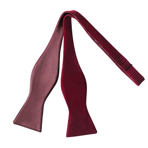 HOULIFE Selbstbindende Fliege für Herren klassische einfarbige Fliege verstellbare Herrenfliege für formelle Hochzeit Party Bankett, Weinrot von HOULIFE